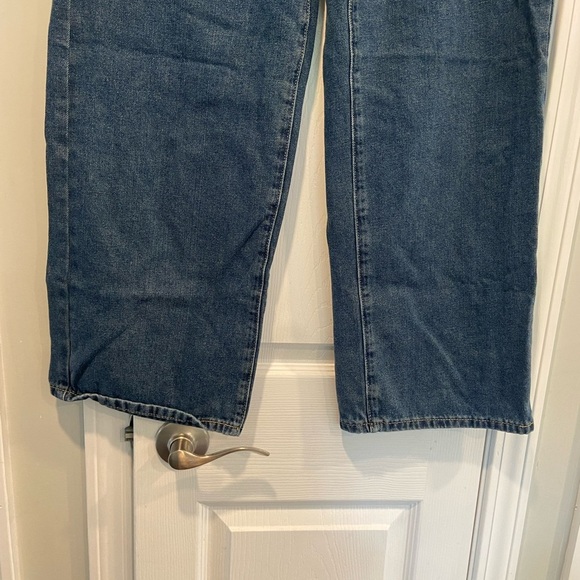 Dazy Size 8 High Waist Wide Leg Zip Up Cotton Blend Medium Wash Denim Jeans - Picture 5 of 11